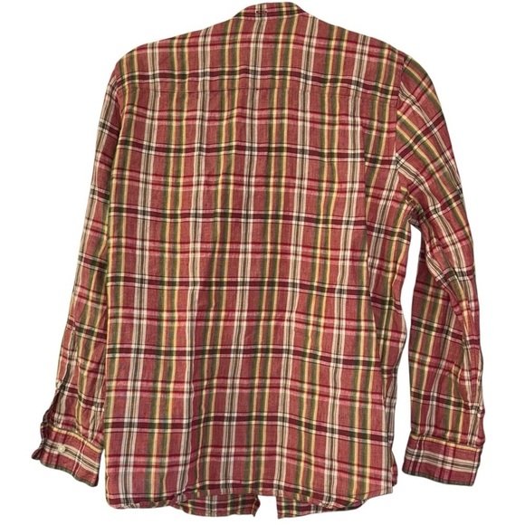 Lauren Ralph Lauren 100% Linen Plaid Collarless Button Down Blouse Women’s S - Picture 2 of 12